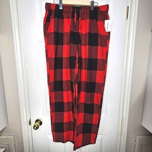 Old Navy NWT Red Black Buffalo Plaid Lounge Sleep Pajama Pants Women's Size L